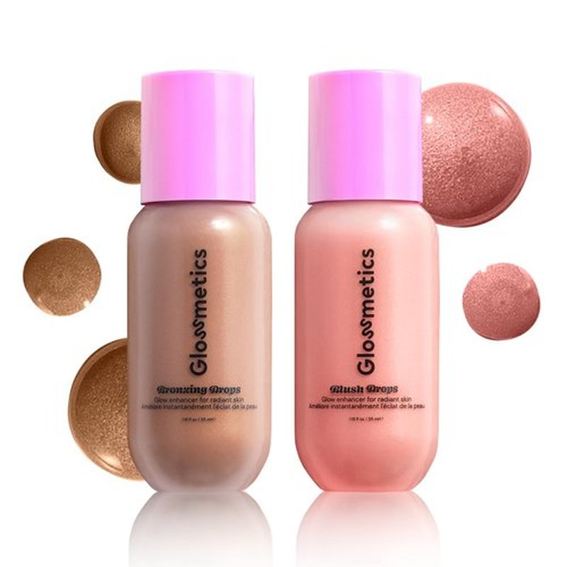 Glossmetics Sun-Kissed Glow Duo, Brightening and Moisturizing Bronzing and Blush Drops for Radiant Skin. Pack of 2