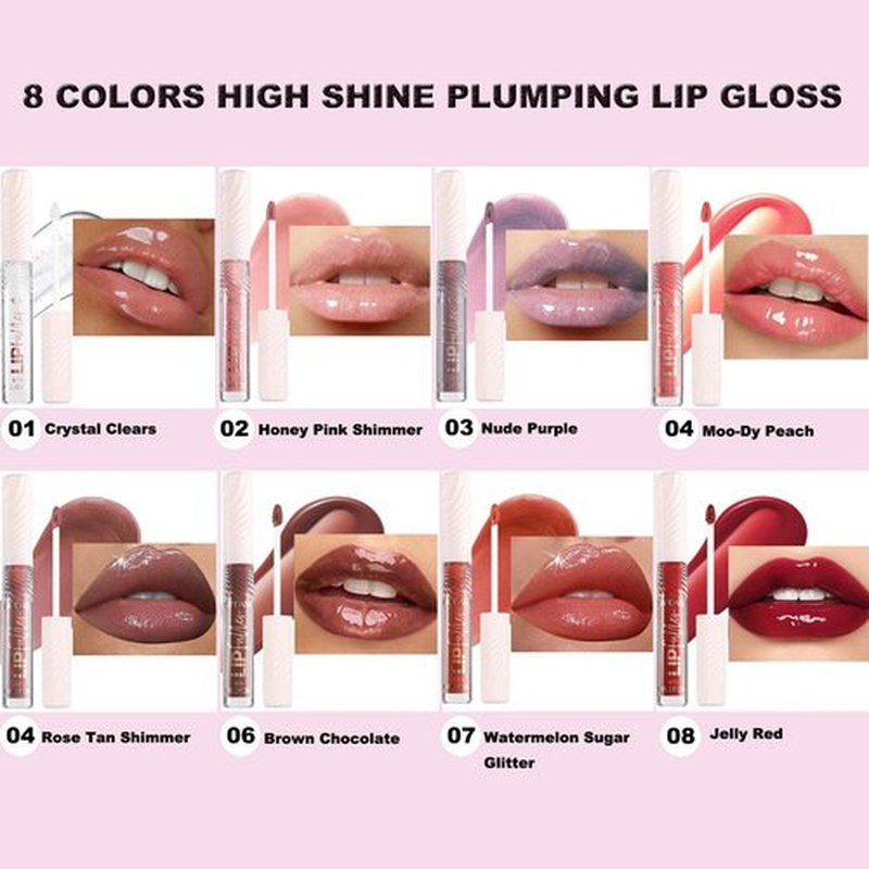 Lip GlossTinted Glitter Lipgloss Lip Oil Teens Moisturizing Lipstick Lip Balm High Shine And Vegan Plumping Lip Gloss For Women Girls Long-Lasting Dry Lip Care lip pumper gloss Moo-Dy Peach04