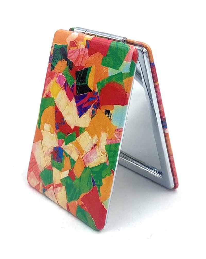 Aeisage Compact Mirror Cocaine Mirrors Small Fold Pocket Makeup Mirror Mini Cosmetic Mirror Handheld Mirror Abstractive Pattern Wedding Gifts