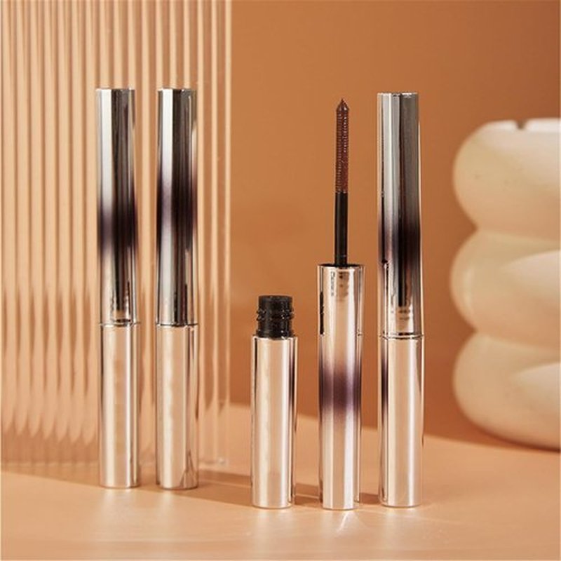 Chromamascara Mascara - Chromamascara, Chromamascara Waterproof, Chromamascara Beautiful, Washable Metal Rod Mascara, 3D Curling Eyelash Iron Extensions Mascara, Waterproof, Long Lasting (Brown*2, 1)