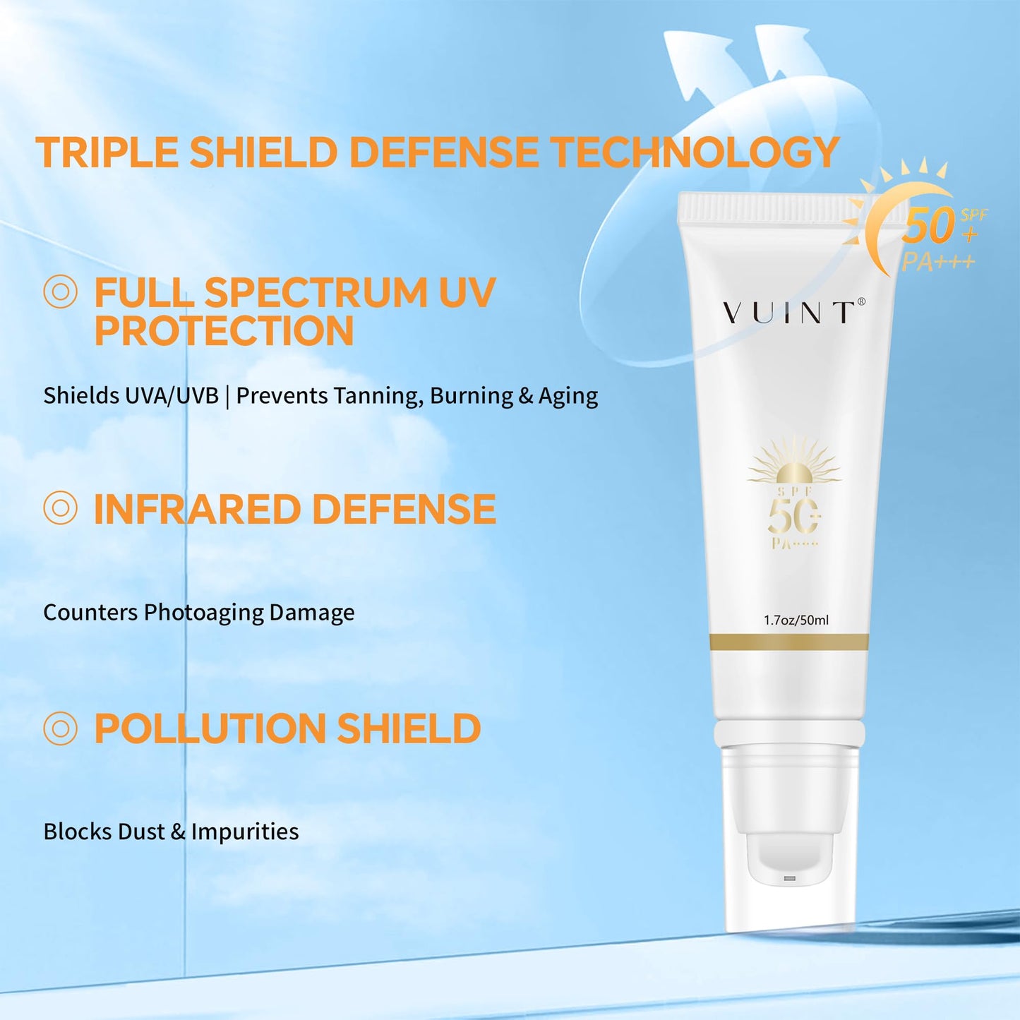 Vuint Tinted Sunscreen for Face SPF 50 – Broad Spectrum SPF Protection for Women – Lightweight, Non-Greasy Sunblock for Sensitive Skin, Hydrating, Waterproof Facial Sunscreen for Travel & Everyday Use