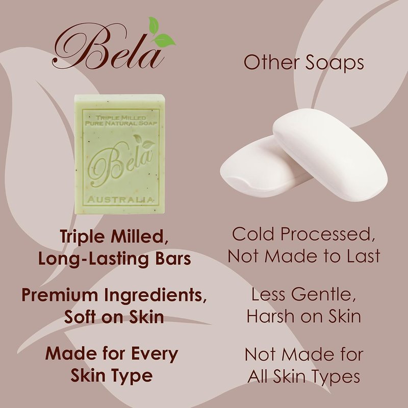 BELA Romantic Gardenia Soap - Long Lasting French Triple Milled Bar with Organic Shea Butter | 3.3 OZ, Pack of 12