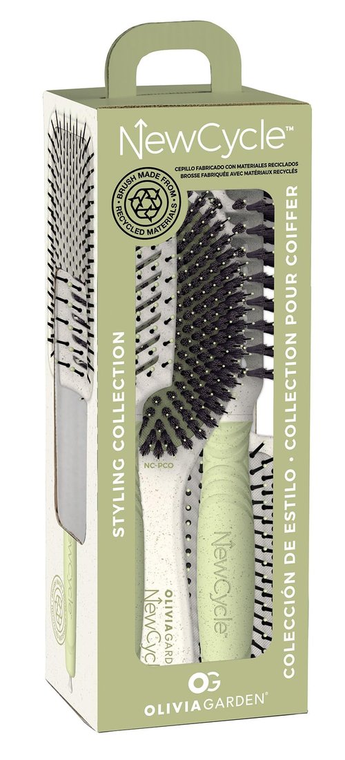 Olivia Garden NewCycle Ionic bristles Cushion Hair Brush and made from 100% recycled material (except bristles and cushion)
