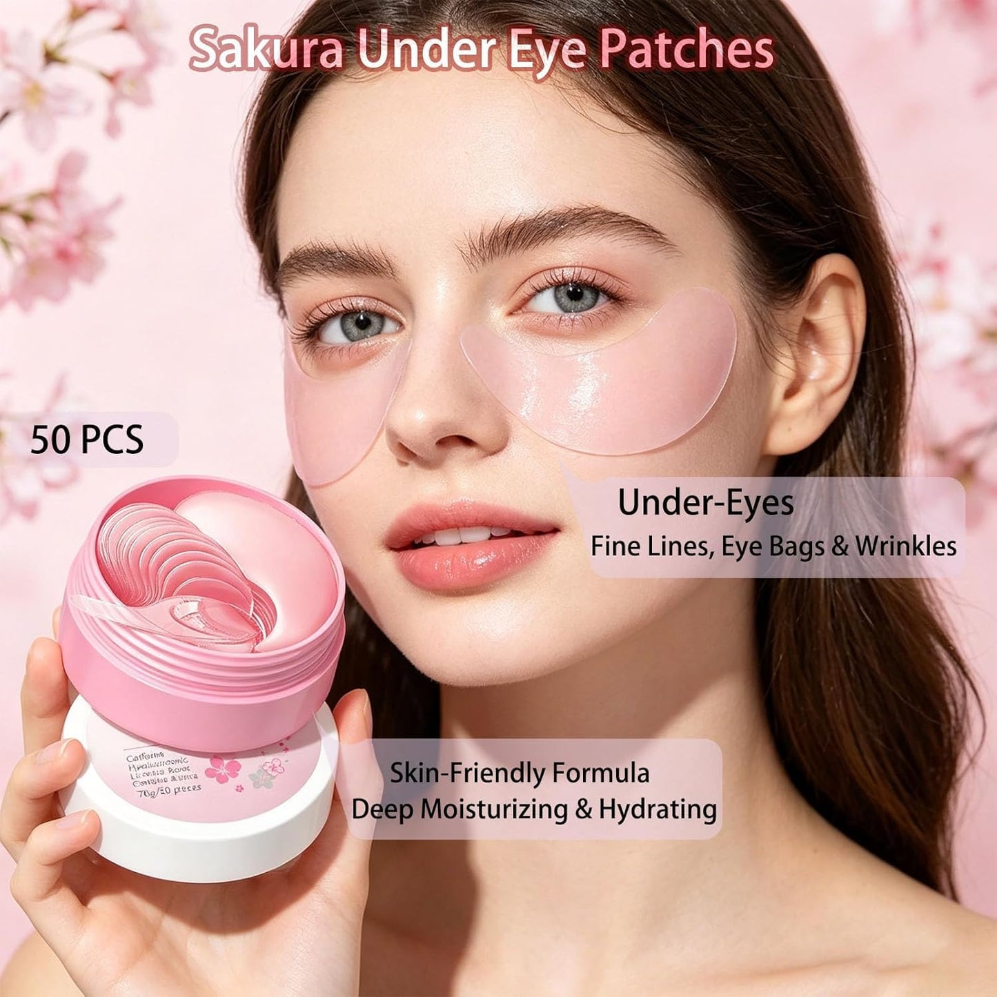 Under Eye Patches Masks-60 PCs for Dark Circles, Puffy Eyes, Fine Lines, Wrinkles, Eye Bags Treatment with Collagen & Hyaluronic Acid - Day & Night Skin Treatment Pads,Moisturizing and Hydrating