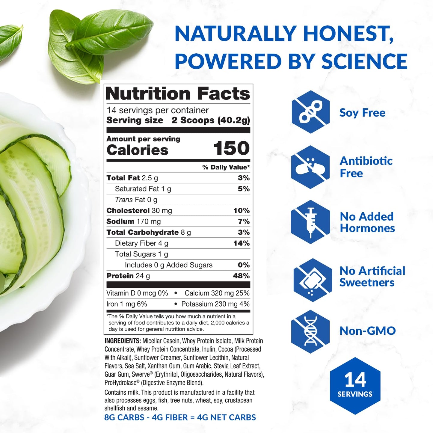 BioTrust Low Carb Protein Powder - Delicious Whey & Casein Blend from Grass-Fed Hormone Free Cows - Non GMO, Gluten Free (Chocolate)
