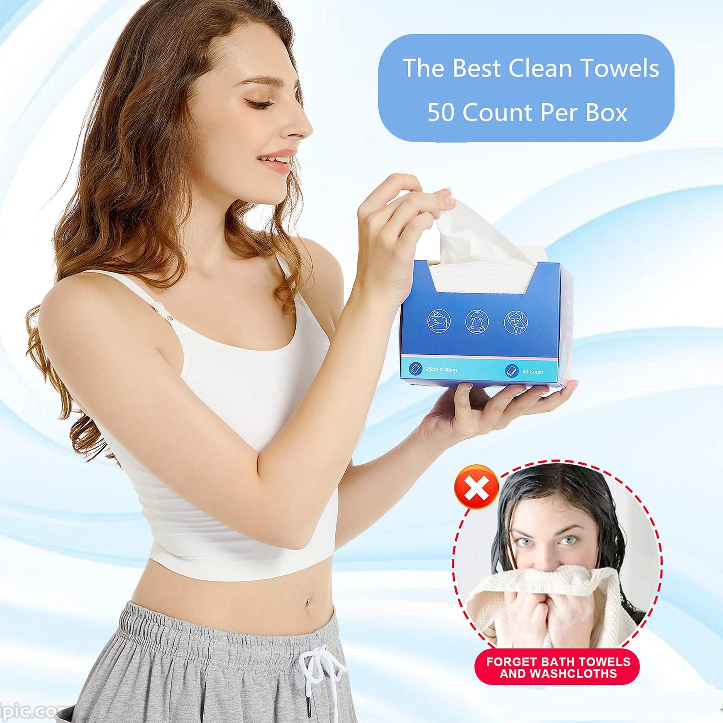 Atitifope Disposable Face Towels,50 Counts/Box