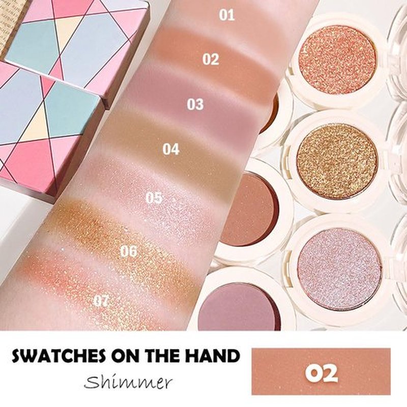 HHLTOH Eyeshadow Single Glitter, High-Pigment Monochrome Eye Shadow Pressed Powder, Everyday Velvety Silky Eye Makeup Looks, Professional Long-Lasting Waterproof Single Eyeshadow Palette, Brown 02