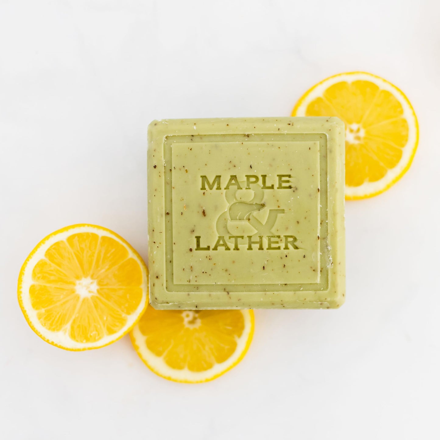 Maple & Lather Triple Milled Bar Soap with Shea Butter, Lemon Verbena Scent, Long-Lasting, Exfoliating, Moisturing, Sustainably Sourced, 209g - Made in Provence, France