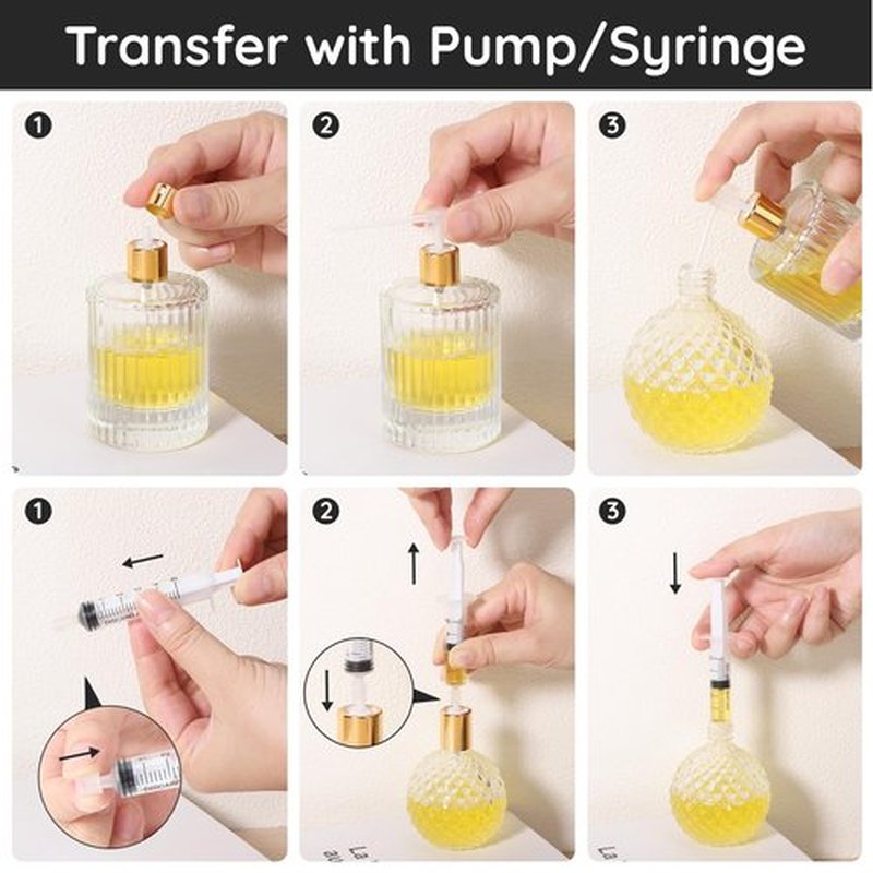 Segbeauty Perfume Refill Tool Kit, 8pcs Plastic Clear Perfume Dispenser Transfer Tool Set, Perfume Funnel Cosmetic Dispenser Pump Transfer Tool for Travel Refillable Perfume Atomizer Refill Tool