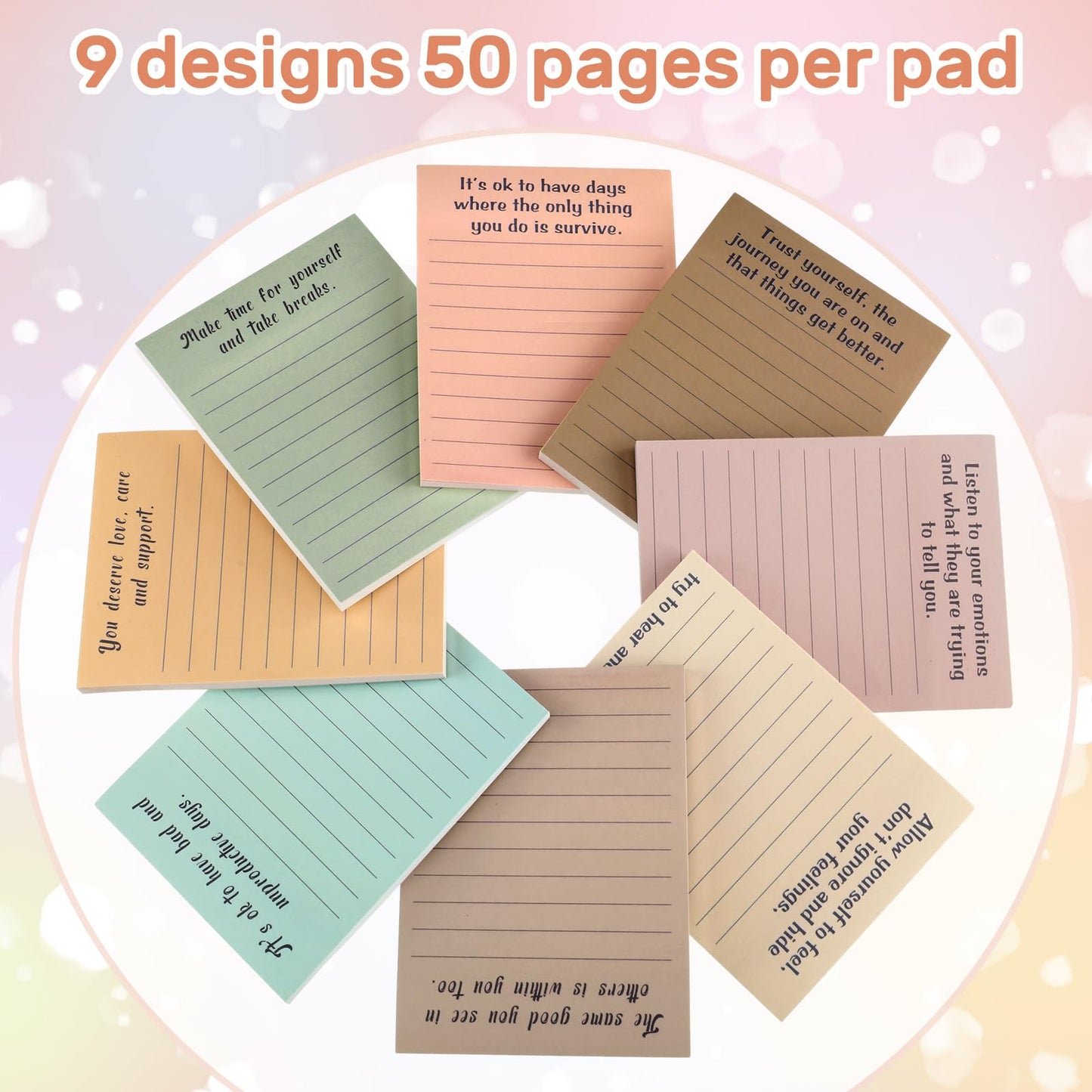 Yeaqee 32 Pcs 3 x 4'' Inspirational Sticky Note Back to School Gift Motivational Notepad with Line First Day Gift Employee Appreciation Sticky Note Pad for Teacher Student Office Coworker(Classic)