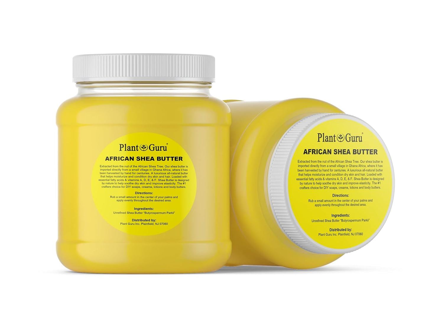 Raw African Shea Butter 3 lbs. Bulk 100% Pure Natural Unrefined YELLOW Grade A - Ideal Moisturizer For Dry Skin, Body, Face And Hair Growth. Great For DIY Soap and Lip balm Making.