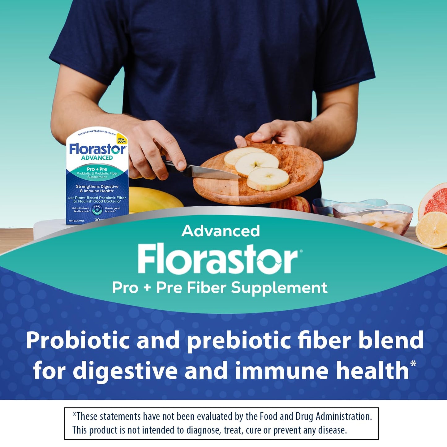 Florastor Advanced Pro+Pre Daily Probiotic and Prebiotic, 30 Capsules