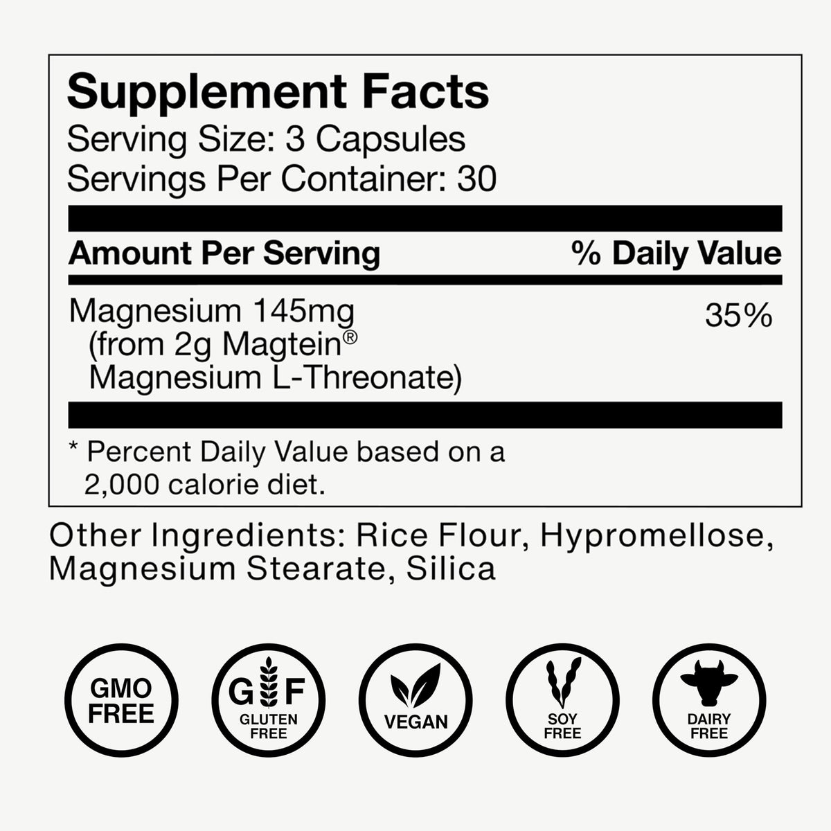 Momentous Magtein Magnesium L-Threonate - Brain & Rest Support Supplement - Boosts Cognitive Function & Sleep Quality - NSF Certified for Sport -145 mg - 30 Servings