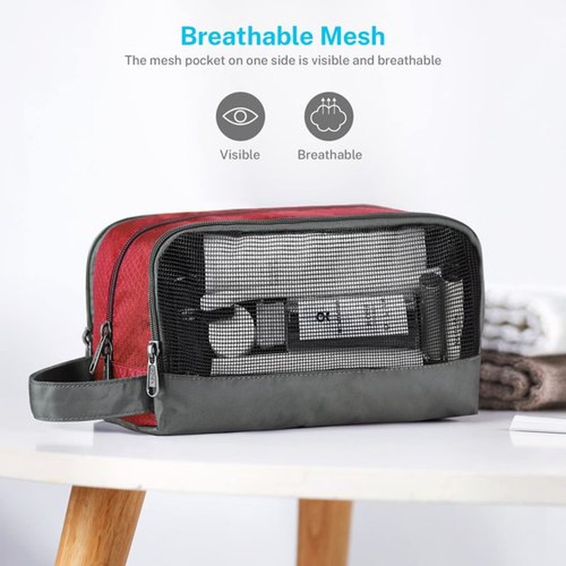 Travel Toiletry Bag Nylon, Gonex Dopp Kit Shaving Bag Toiletry Organizer Red