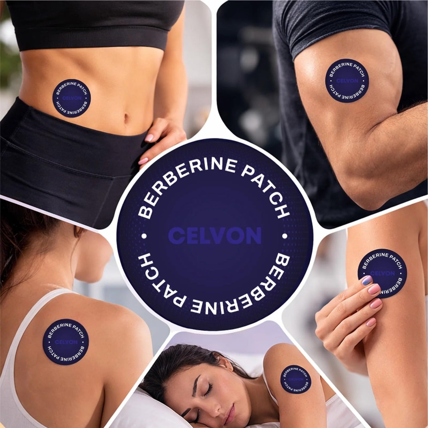 CELVON Berberine Patches | Advanced Formula with L-Glutamine, Ginseng and Cinnamon for Women & Men | 30 Patches, 30 Days Supply