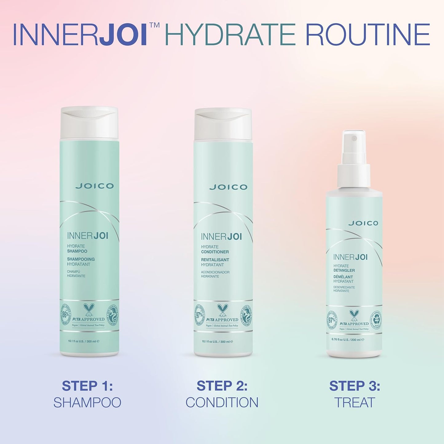 Joico InnerJoi Hydrate Shampoo | For Dry Hair & Scalp | Sulfate & Paraben Free | Naturally-Derived Vegan Formula
