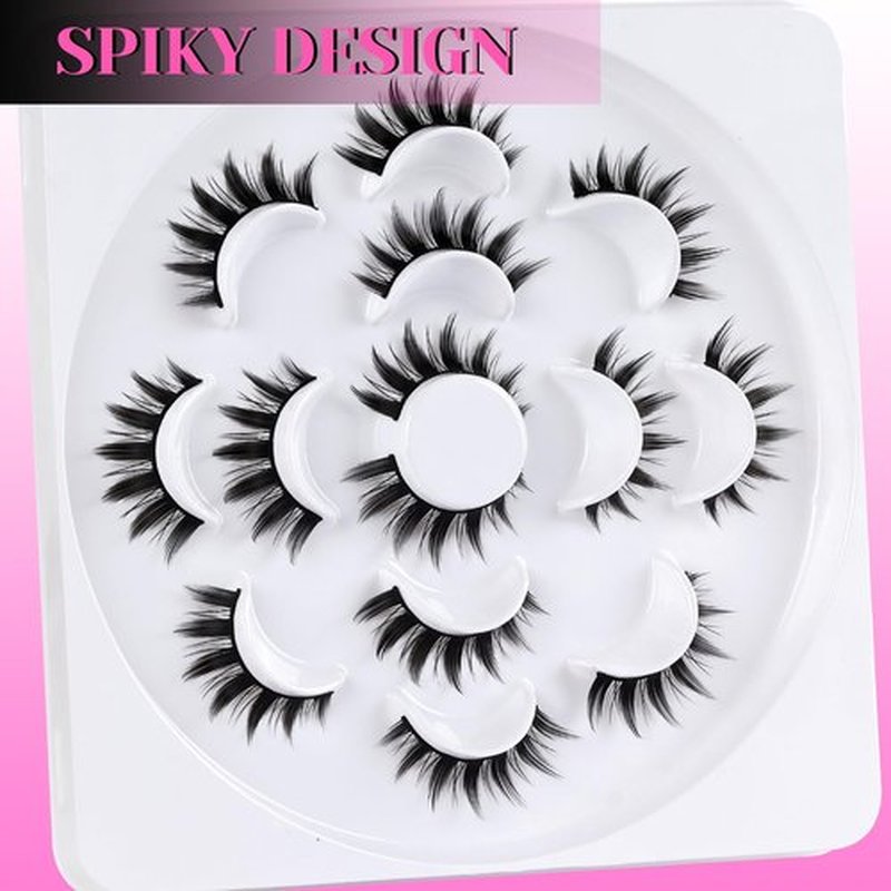 Veleasha Manga 5D Faux Mink Lashes Handmade Luxurious Volume Fluffy Natural False Eyelashes 7 Pairs (Manga)