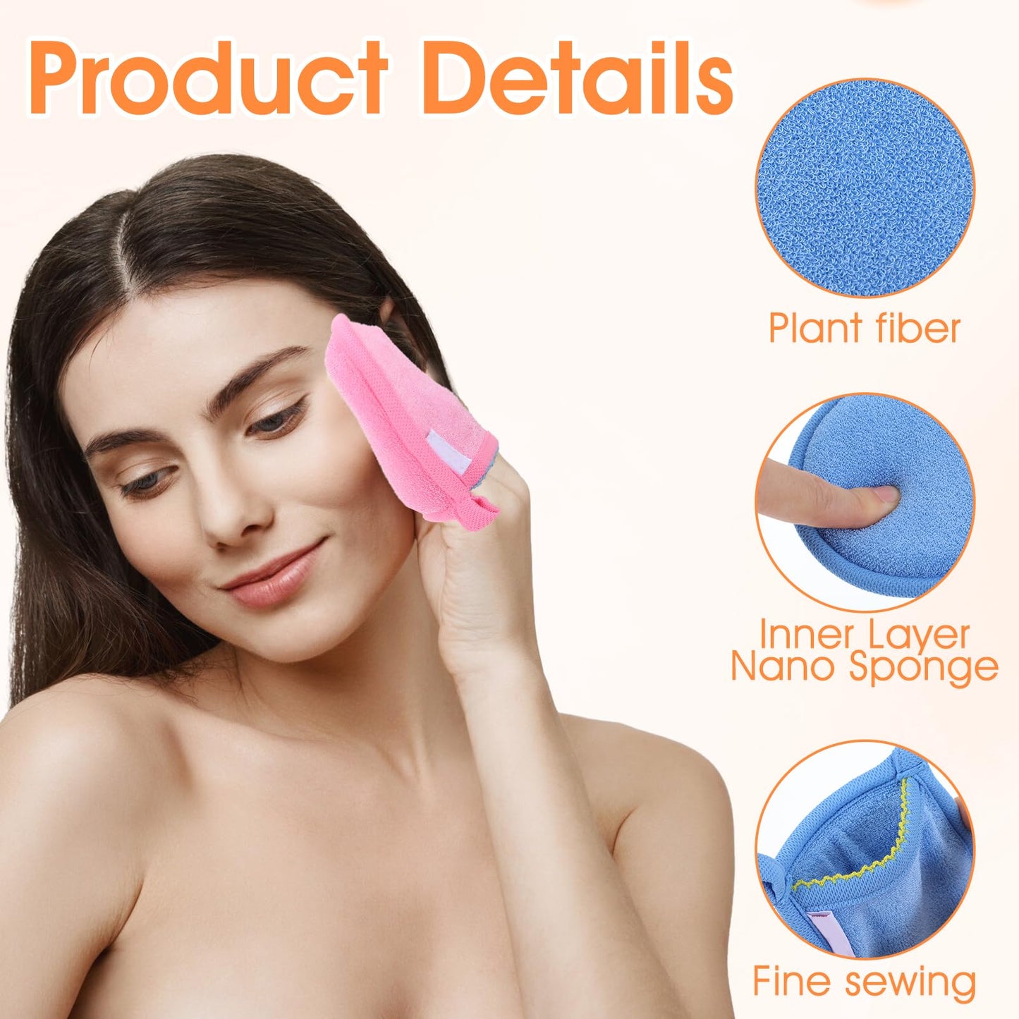 Ptwola 4 Pcs Exfoliating Facial Scrubber Mitt Face Cleanser Wash Mittens Exfoliator Deep Face Cleaning Polishing Gloves Body Skin Dead Dry Remover Pad Tool for Men Women Bath Shower Spa Skincare