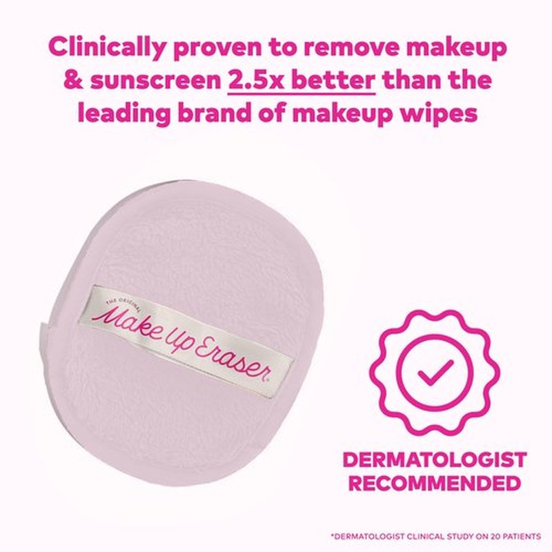 The Original MakeUp Eraser, 7-Day Set, Erase All Makeup With Just Water, Including Waterproof Mascara, Eyeliner, Foundation, Lipstick, Sunscreen, and More! Silver Infused, 7ct.