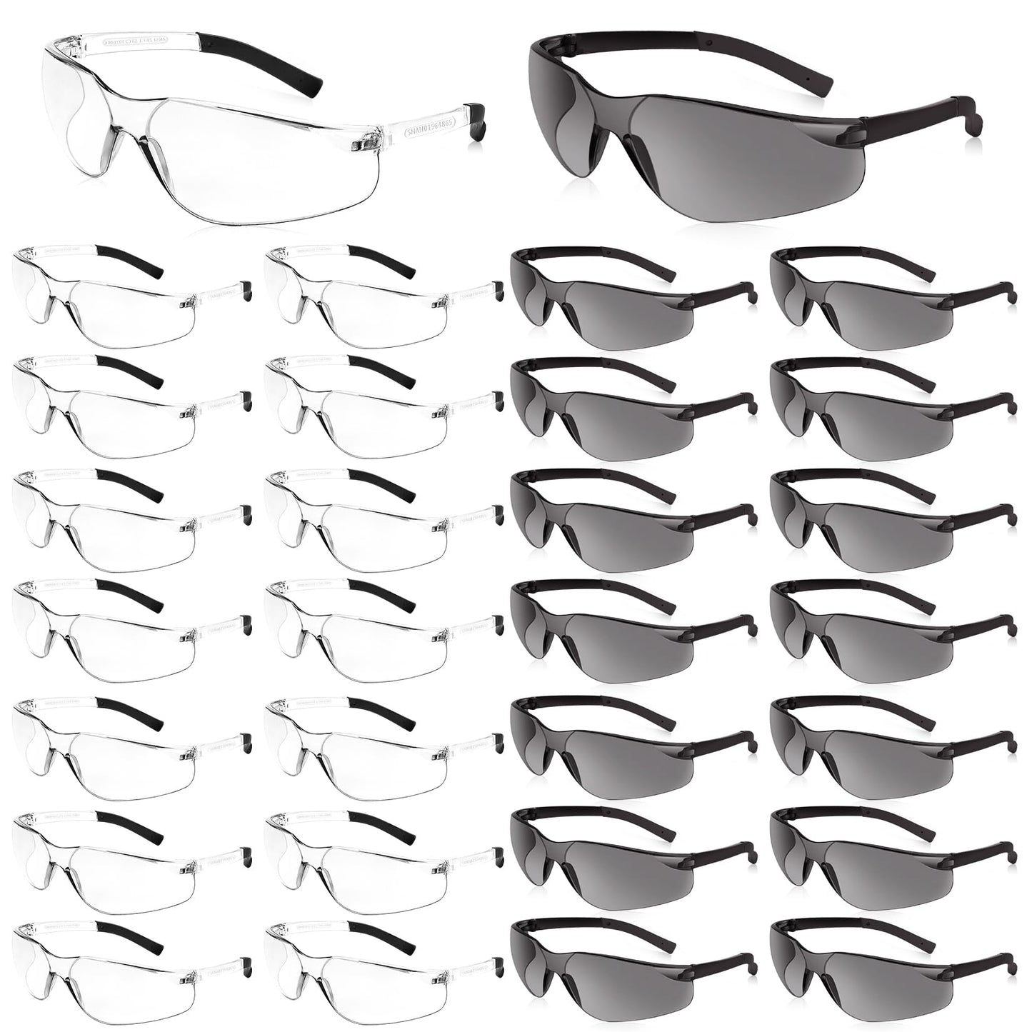 Salfboy Clear Safety Glasses for Men and Women Eye Protection Bulk Protective Eyewear ANSI Z87.1 Scratch-Resistant Lens