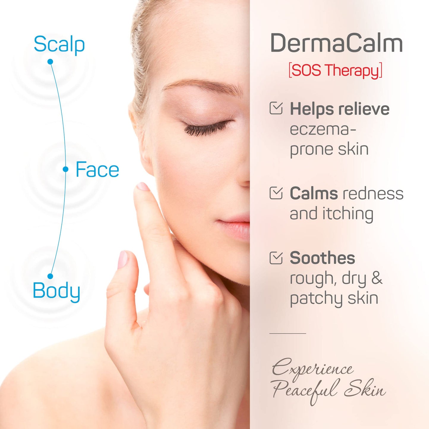 Clinically Tested DermaCalm SOS Therapy - Eczema Psoriasis Dermatitis Prone, Dry Skin - Urea 8%, Probiotics w/Best Natural Ingredients - Itchy, Severely Dry, Scaly Skin. Adults & Kids, Eczema Cream