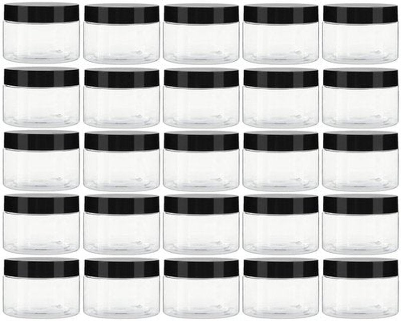 TUZAZO 4 Oz Plastic Container Jars with Lids BPA Free, 24 Pack Empty Round Clear Cosmetic Slime Jars for Lotion, Cream, Ointments, Body Butter, Makeup, Travel Storage