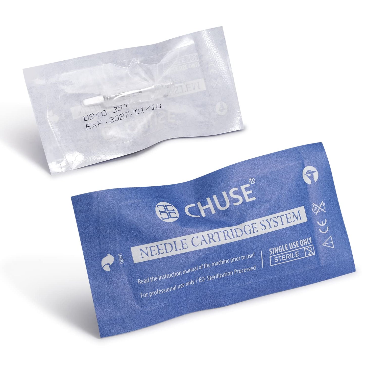CHUSE C22 Prevents Ink Spitback Safety Tattoo Pro Cartridges Needles Permanent Makeup Needles Box of 10Pcs (U9 0.25)