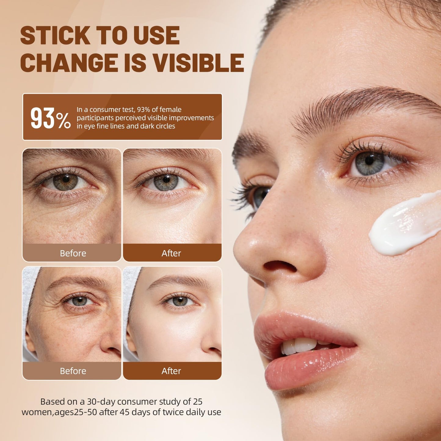 eleytele Korean Eye Cream for Dark Circles & Puffiness, 1.06oz Hydrating Under Eye Moisturizer for Fine Lines, Firming, Brightening & Smooth Skin – Lightweight, Gentle Daily Anti-Aging Eye Treatment