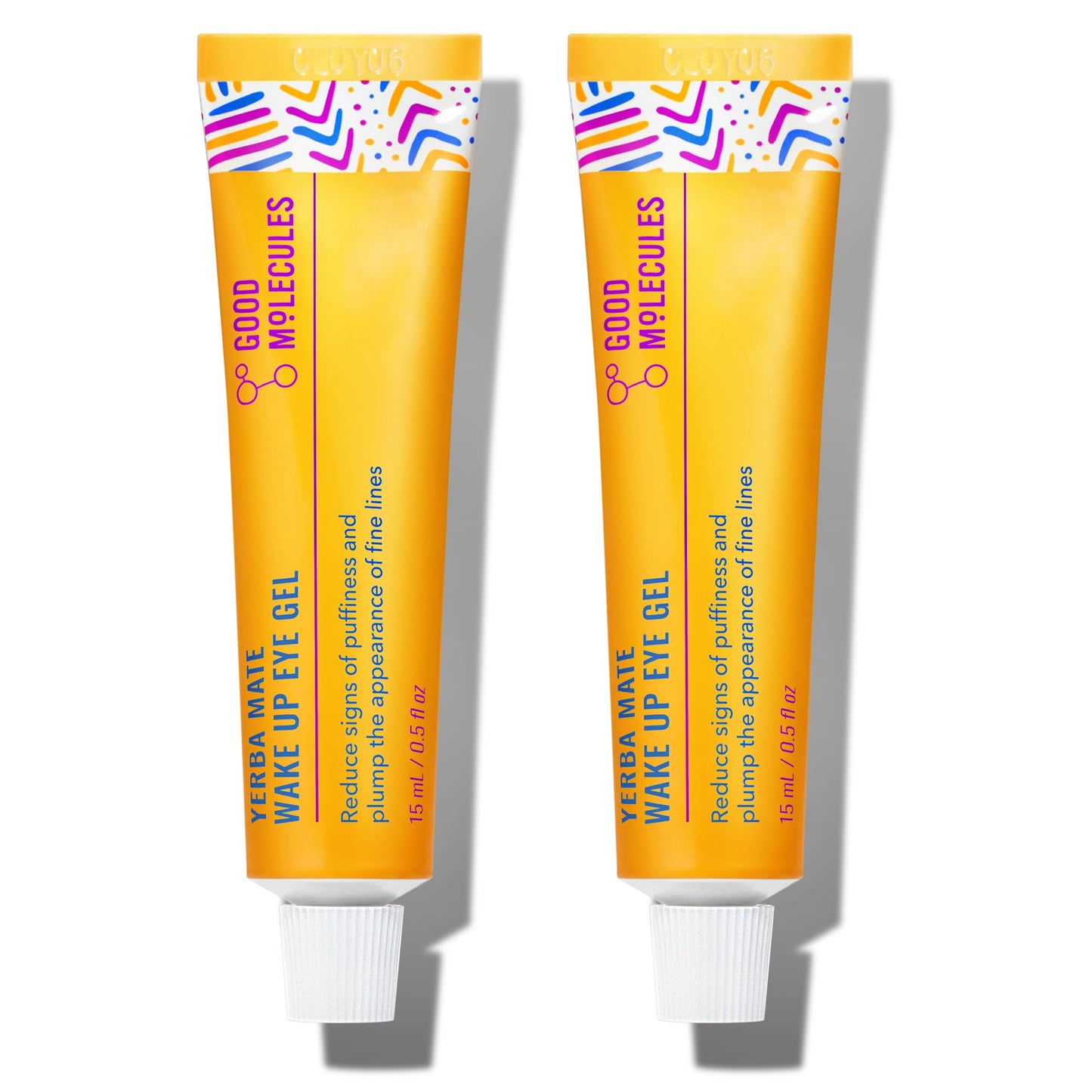 Good Molecules Yerba Mate Wake Up Eye Gel Pack 2 – 15 ml Each | Hydrating Under Eye Gel with Hyaluronic Acid & Caffeine for Dark Circles and Puffiness