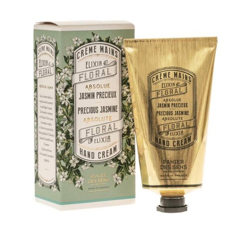 Panier des Sens - Hand Cream for Dry Cracked Hands - Jasmine Hand Lotion with Olive & Almond Oil - Vitamin E Skin Moisturizer with 97% Natural Ingredients - Made in France, 2.5 fl oz