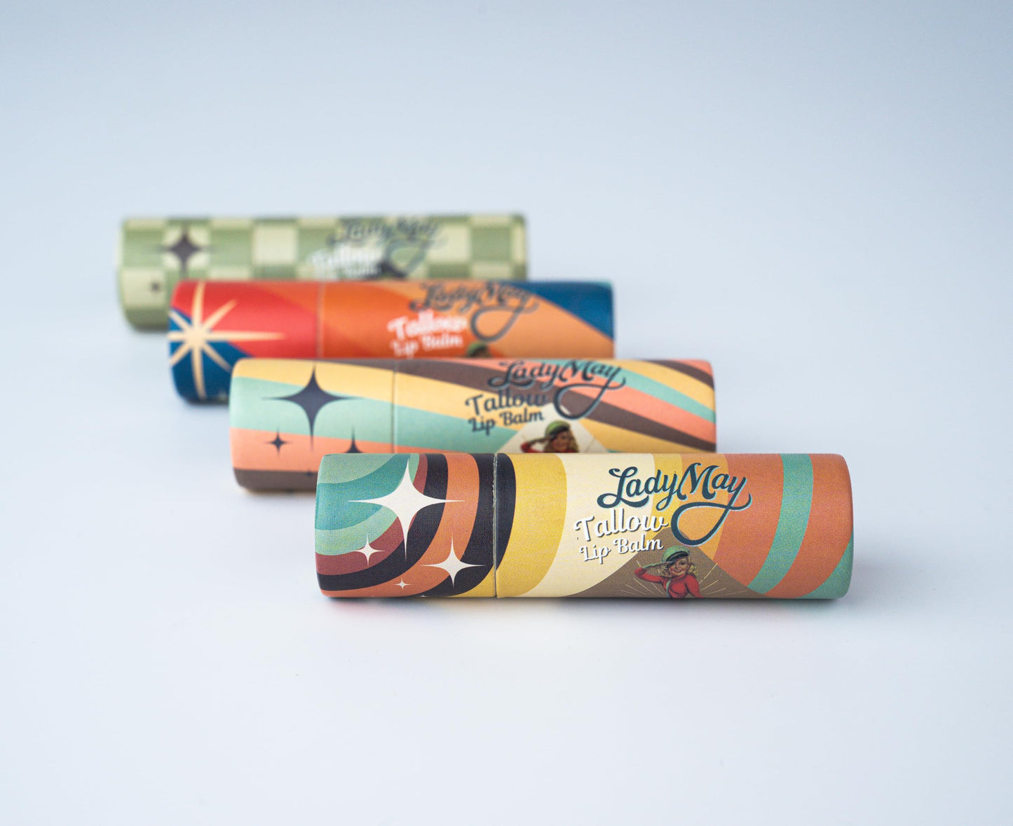 Lady May Tallow Beef Tallow Lip Balm - All Natural Beef Tallow Balm Made with Beeswax, Jojoba Oil & Vitamin E for Lip Repair and Hydration - Nothing Artificial, USA Made (Vanilla Bean)