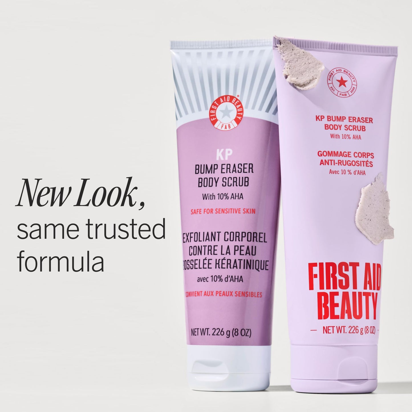 First Aid Beauty KP Bump Eraser Body Scrub with 10% AHA - Dermatologist-Tested Keratosis Pilaris Exfoliator - Support for Rough Bumps & Uneven Skin Texture - Sensitive Skin - 8 oz, Fresh Strawberry