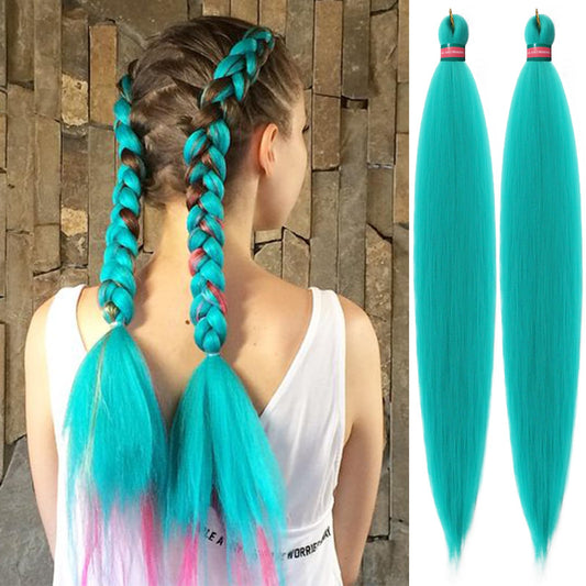 RUN SHUI Lake Green Pre stretched Braiding Hair 2 Packs Pre feathered Braid Hair Extensions 30 Inches Hair Braids