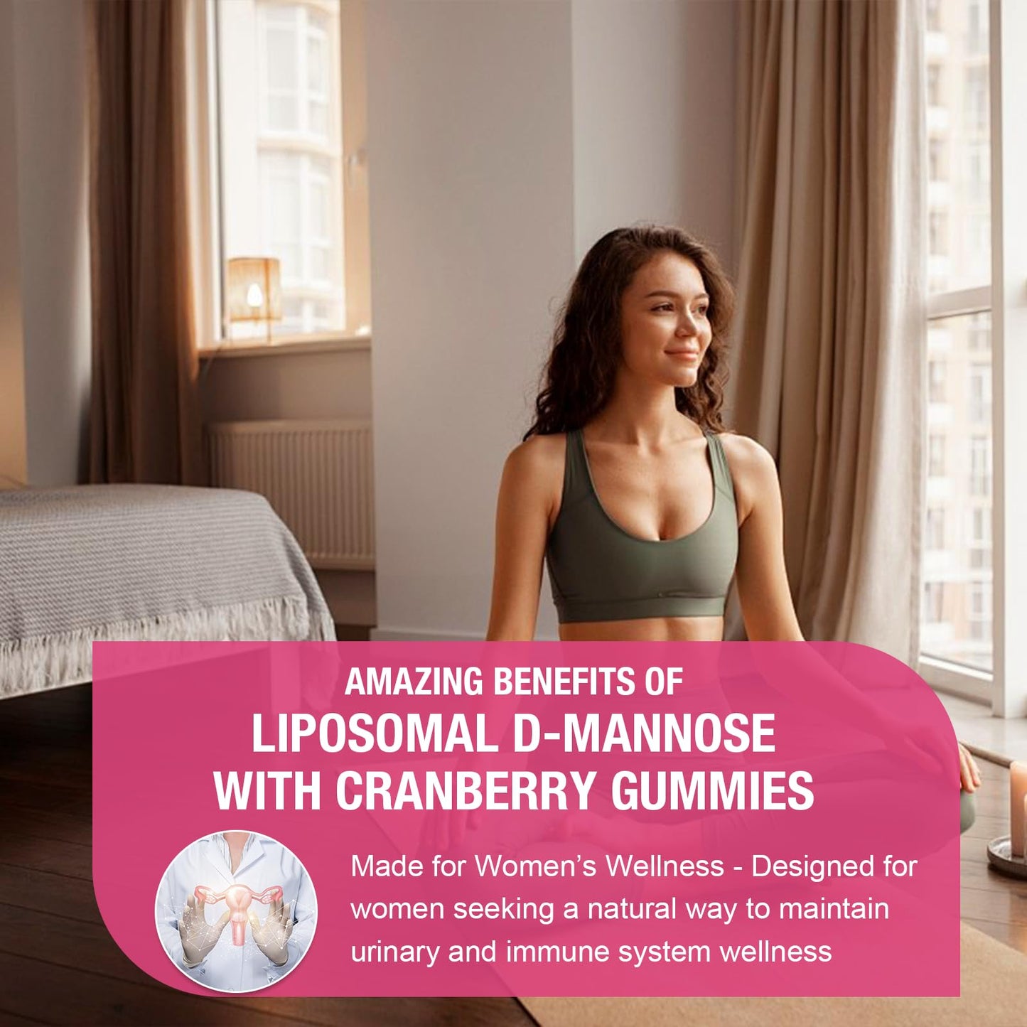 2 Pack Liposomal D-Mannose Gummies 4000mg Complex Cranberry Supplement 1500mg & Hibiscus,High-Potency Formula for Women Urinary Tract, Immune Support,Liver & Bladder Flush Cleanse Wellness Supplement