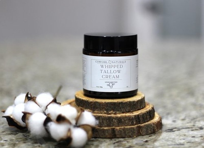 Cow Girls Naturals All Natural Whipped Tallow - 100% Grass fed Tallow Moisturizer - Face + Body - Unscented - Cream for Rosacea, Eczema, Baby Lotion (2 oz, Unscented)