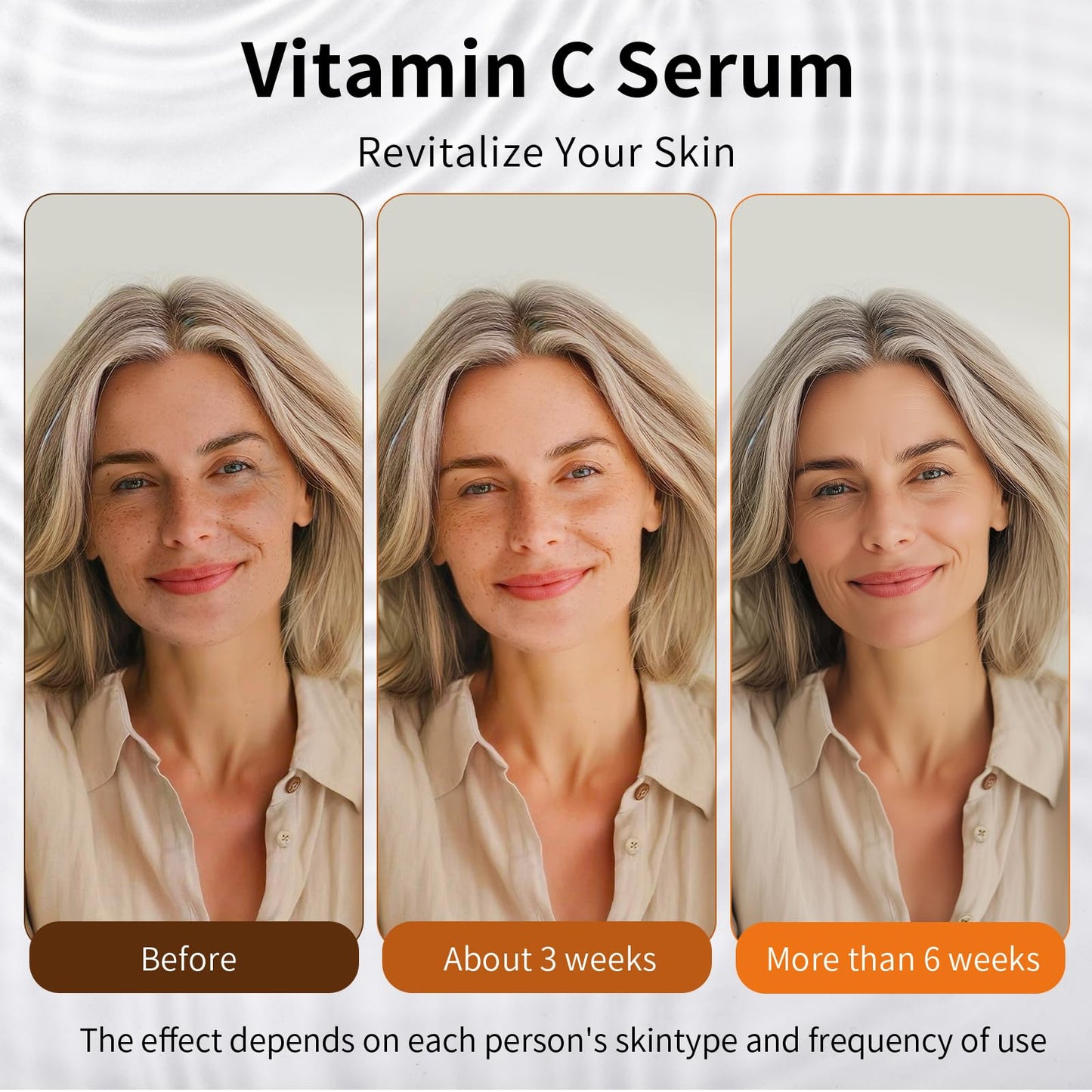 Vitamin C Serum for Face, Brightening & Anti-Aging with Hyaluronic Acid, Vitamin E, Peptides, Collagen - Hydrates, Firms, Lifts, Smooths, 1.7 Fl Oz