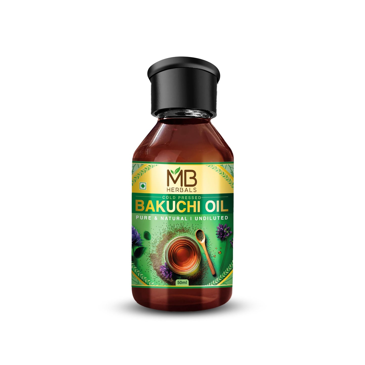 MB Herbals Cold Pressed Bakuchi Oil, Pure and Natural Undiluted, 50ml/1.69 fl oz