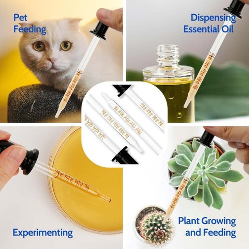 BAKOTAKA Eye Dropper - (Pack of 6) Straight Tip Calibrated Glass Medicine Droppers, 1mL Capacity Oils Pipette Dropper for Accurate Easy Dose and Measurement
