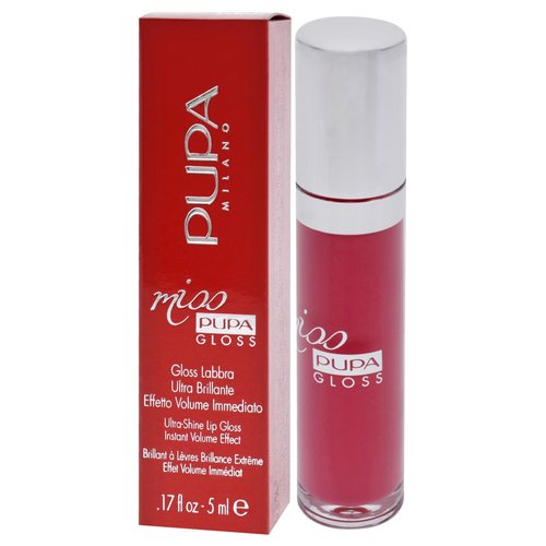 Pupa Milano Miss Milano Lip Gloss - Shiny, Smooth, Plump - Soft, Innovative Gel Texture - Glides Smoothly On Lips - For A Moisturizing And Volume Enhancing Effect - 303 Extreme Fuchsia - 0.17 OZ