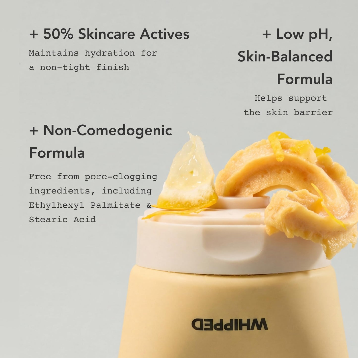 Whipped Korean Skincare Face Wash, Doubles as a Face Mask, Yuzu Grapefruit, Hydrating Vegan Facial Cleanser for Dry Uneven Skin, Radiance Boosting Care with Vitamin C, Niacinamide, Hyaluronic Acid