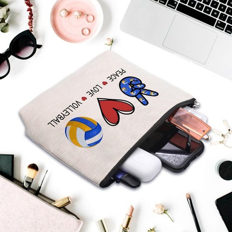 CEASQVAA Volleyball Inspirational Gifts for Women, Volleyball Stuff Gifts Makeup Cosmetic Bag for Women Volleyball Players Teams, Birthday Gifts for Her Travel Makeup Pouch