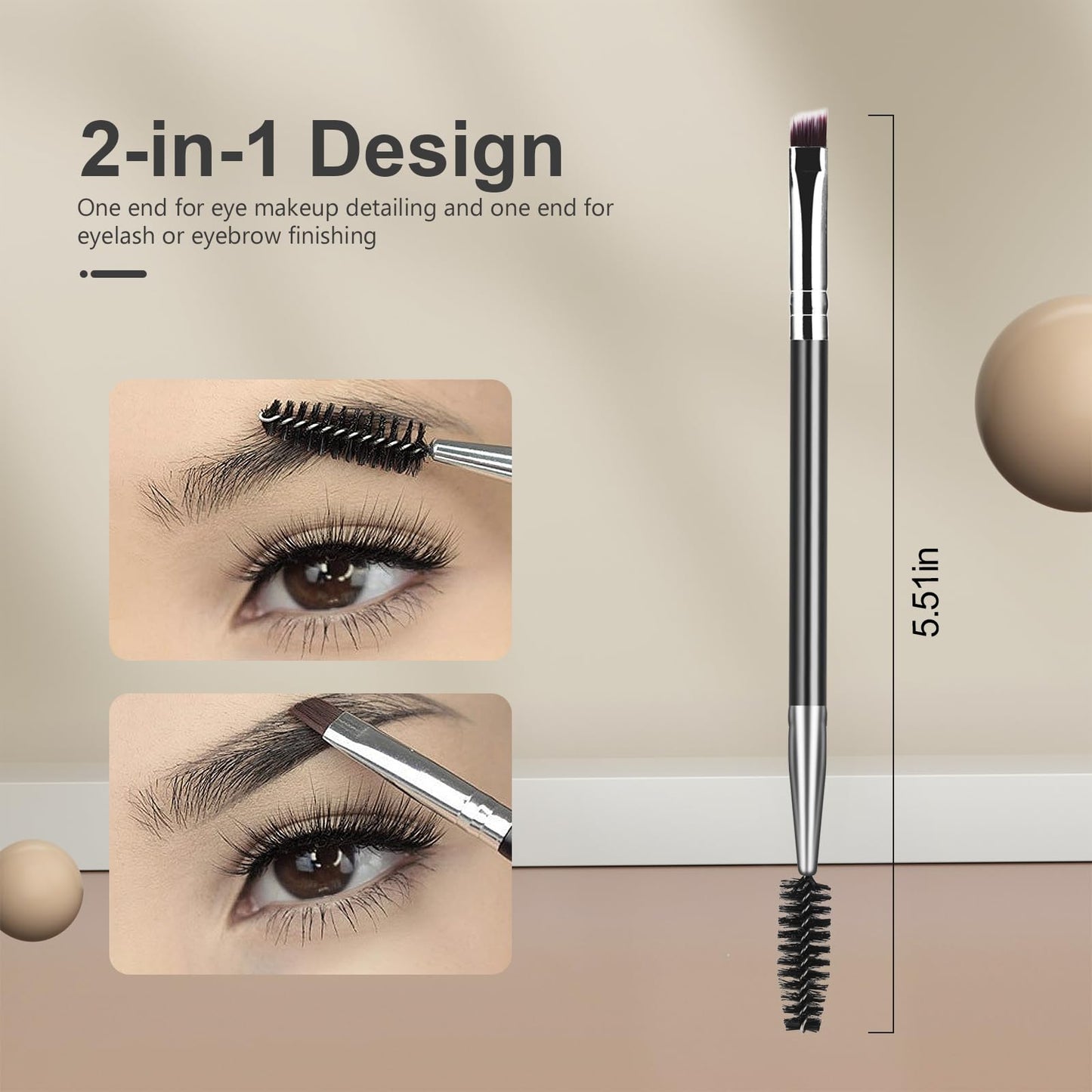 SWEET VIEW Eyelash Comb Lash Separator Tool Brow Brush & Lash Spoolie Professional Eye Makeup Tools (4 Pieces Set)