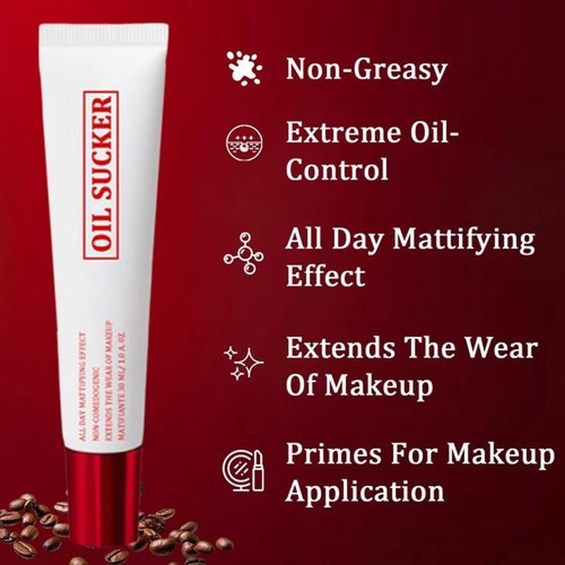 New Oil Sucker,Waterproof and Sweatproof Matte Primer,Upgrade Extreme Mattifying Alkaline Primer,Natural Firming Matte Primer，Suitable for All Skin Types
