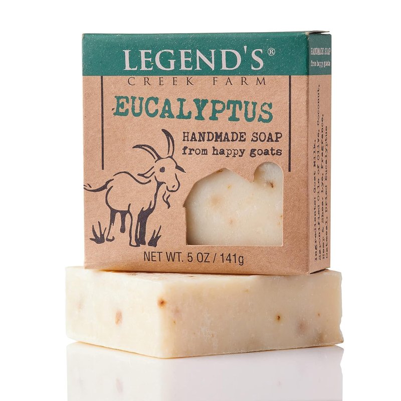 Goat Milk Soap - Nourishing Cleansing Bar for Hands & Body | Eucalyptus, 5 Oz, Pack of 3