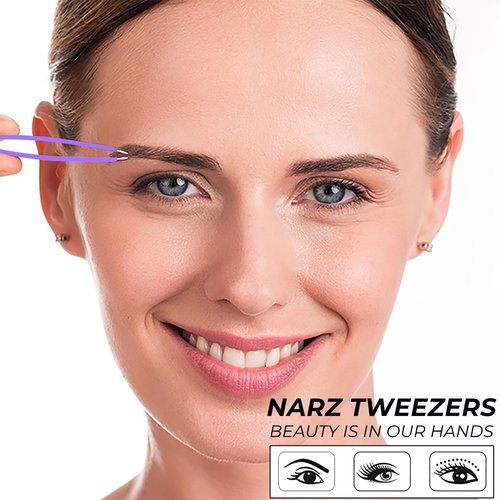 Professional Tweezer for Facial Hair Women & Men Stainless Steel Precision Tweezers for Ingrown Hair Tweezers for Men & Women (Purple)