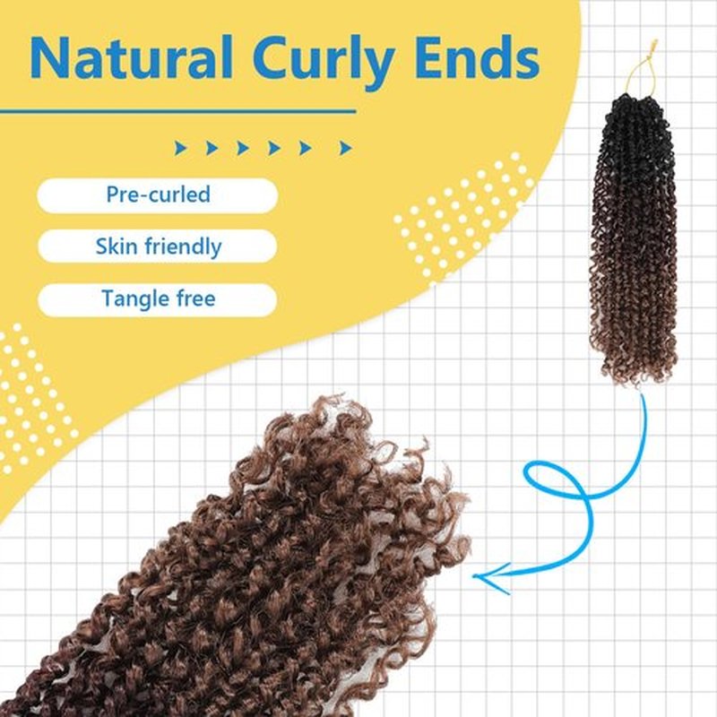 Passion Twsit Hair 12 Inch - 1B/33/30 Yankee Twist Crochet Hair 10Packs Passion Twist Braiding Hair Prelooped Mini Spring Twist Crochet Hair for Black Women(12 Inch,1B/33/30)