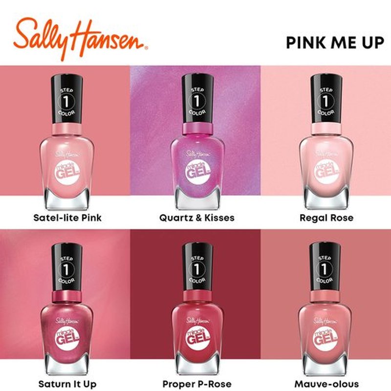 Sally Hansen Miracle Gel™, Saturn It Up, Long Lasting, Gel-Like Formula, No UV Lamp Needed, Pink Nail Polish