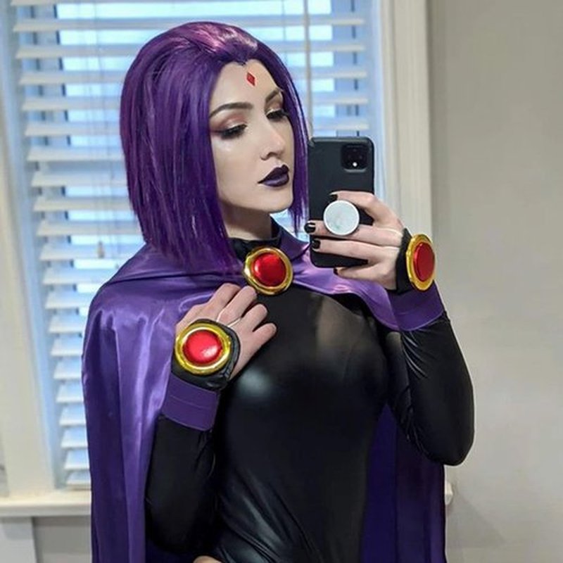 GNIMEGIL Purple Wig Cosplay Short Bob Wig Straight Hair, Halloween Costume Wigs for Women