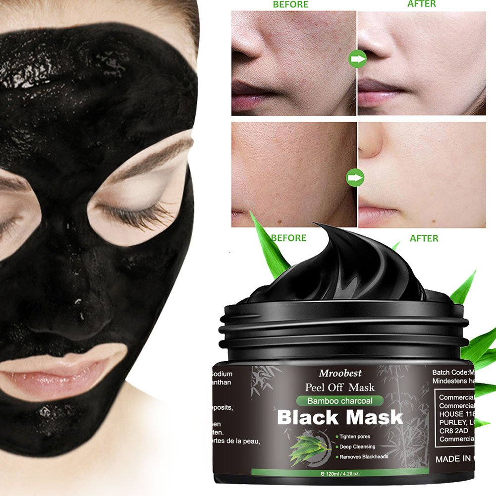 Mroobest Blackhead Remover Mask for Face, Peel Off Face Mask, Charcoal Face Mask, Purifying and Deep Cleansing Skin, for All Skin Types, 120ml