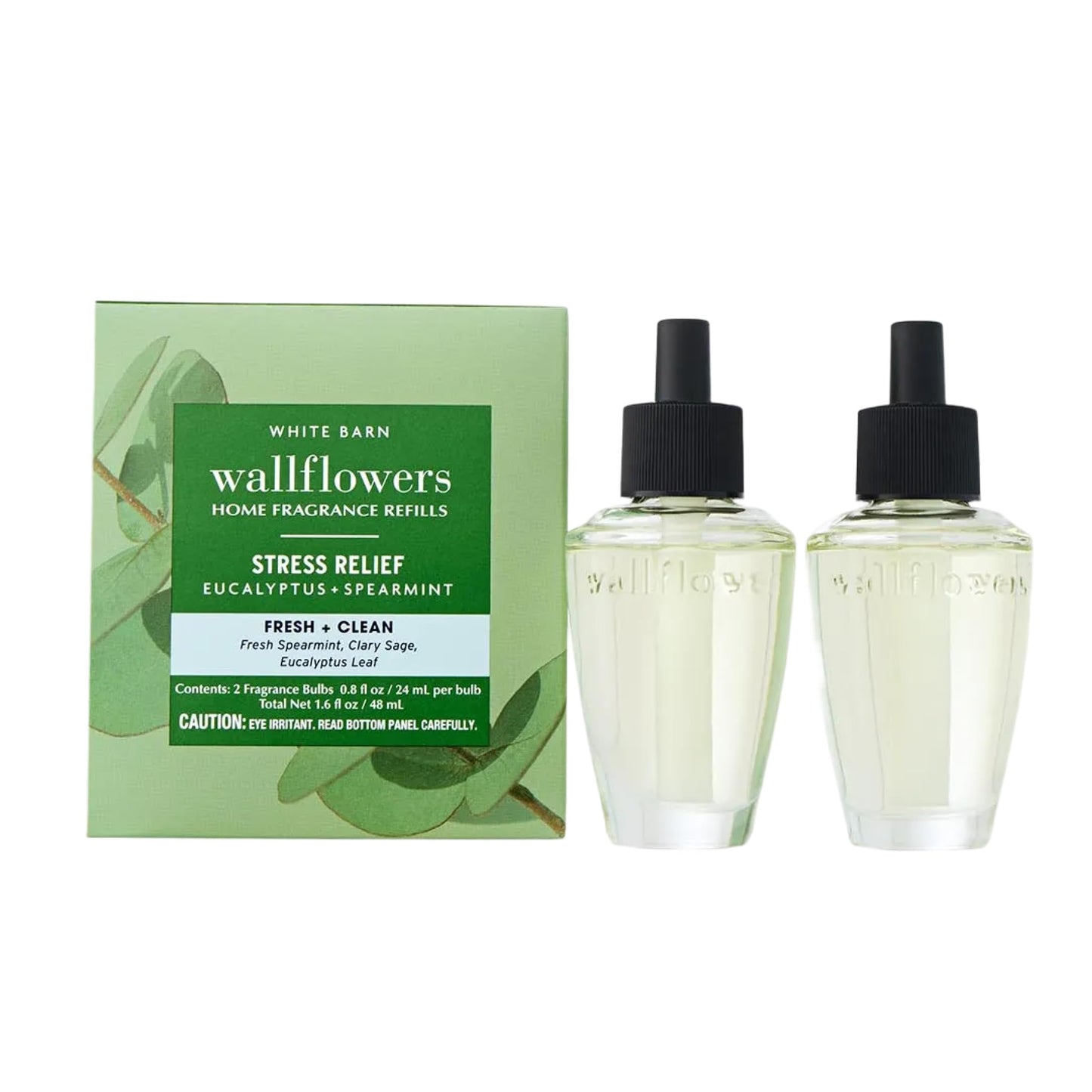 Bath & Body Works Wallflowers Refills, Eucalyptus Spearmint Scent, Plug-In Air Freshener Refills for Bedrooms, Bathrooms & Living Spaces, 2 Pack